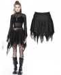 Dark in Love Black Gothic Irregular Messy Mesh Short Skirt