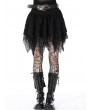 Dark in Love Black Gothic Irregular Messy Mesh Short Skirt