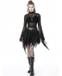 Dark in Love Black Gothic Irregular Messy Mesh Short Skirt