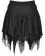 Dark in Love Black Gothic Irregular Messy Mesh Short Skirt