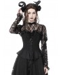 Dark in Love Black Vintage Gothic Lace Long Sleeves Shirt for Women