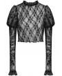 Dark in Love Black Vintage Gothic Lace Long Sleeves Shirt for Women