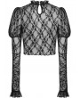 Dark in Love Black Vintage Gothic Lace Long Sleeves Shirt for Women