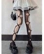 Black Gothic Bowknot Hollow Out Fishnet Tights