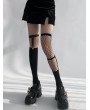 Black Gothic Punk Garter Fishnet Knee Socks