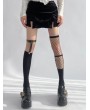 Black Gothic Punk Garter Fishnet Knee Socks