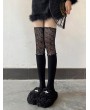 Black Gothic Lace Ruffle Spliced Over-the-Knee Socks