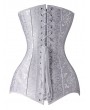 Black/White Jacquard Gothic Victorian Overbust Waist Training Corset