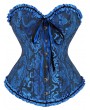 Blue/Pink/Brown/Yellow Jacquard Ruffle Overbust Victorian Corset