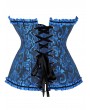 Blue/Pink/Brown/Yellow Jacquard Ruffle Overbust Victorian Corset