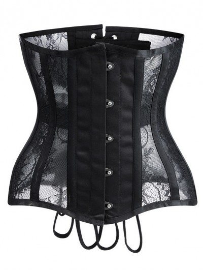 Black/White Bridal Mesh Underbust Waist Training Corset