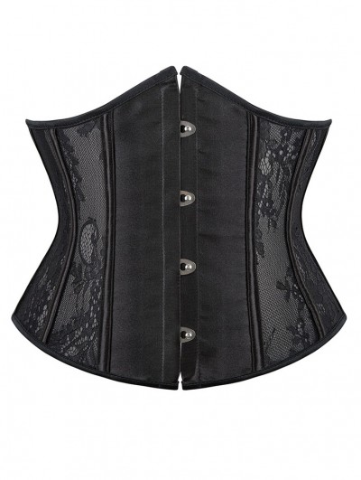 Black Gothic Satin Underbust Body Shaping Underbust Corset