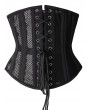 Black/White Bridal Underbust Waspie Mesh Corset