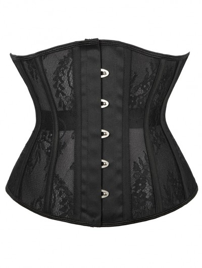 Black Lace Mesh Body Shaping Underbust Bridal Corset