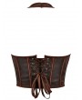 Dark Brown Gothic Halter Jacquard Steampunk Waist Training Corset