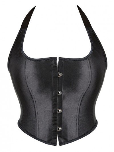 Black Gothic Halter Underbust Waist Training Corset