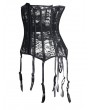 Black Bridal Sheer Lace Waist Cincher Corset with Garters