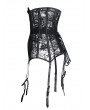 Black Bridal Sheer Lace Waist Cincher Corset with Garters