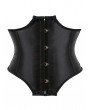 Black Satin Curvy Cut Gothic Underbust Waist Training Corset