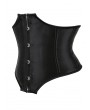 Black Satin Curvy Cut Gothic Underbust Waist Training Corset