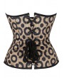 Coffee Gothic Circular Ring Printed Fashion Overbust Corset