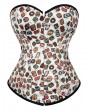 Ivory Sweet Dessert Print Fashion Overbust Corset