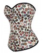 Ivory Sweet Dessert Print Fashion Overbust Corset