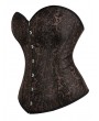 Dark Brown Vintage Palace Patterned Gothic Overbust Corset