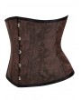 Dark Brown Floral Brocade Gothic Victorian Underbust Corset