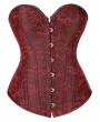 Red Brocade Victorian Gothic Overbust Waist Training Corset