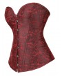 Red Brocade Victorian Gothic Overbust Waist Training Corset