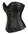 Black Gothic Golden Chained PU Leather Overbust Corset