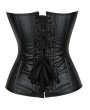 Black Gothic Golden Chained PU Leather Overbust Corset