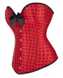 Red Polka Dot Overbust Burlesque Corset