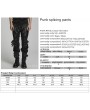 Punk Rave Black Gothic Punk Metal Chain Splicing Mesh Long Pants for Men