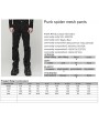 Punk Rave Black and Red Gothic Punk Spider Mesh Spliced Pants for Men
