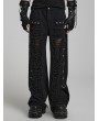 Punk Rave Black Gothic Doomsday Ripped Loose Fit Denim Pants for Men