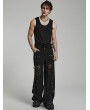 Punk Rave Black Gothic Doomsday Ripped Loose Fit Denim Pants for Men