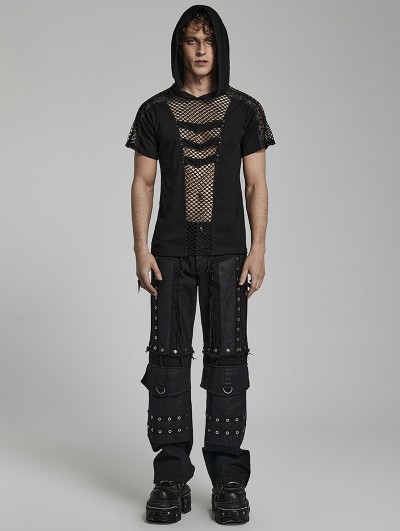 Punk Rave Black Gothic Punk Detachable Two-Wear Pants for Men 