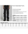 Punk Rave Black Gothic Punk Detachable Two-Wear Pants for Men