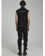 Punk Rave Black Gothic Distressed Streetwear Fitted Long Pants for Men