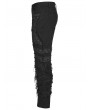 Punk Rave Black Gothic Distressed Streetwear Fitted Long Pants for Men