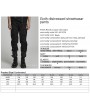 Punk Rave Black Gothic Distressed Streetwear Fitted Long Pants for Men