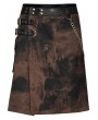 Punk Rave Black and Coffee Gothic Steampunk Print Skirt for Men