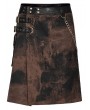 Punk Rave Black and Coffee Gothic Steampunk Print Skirt for Men