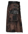 Punk Rave Black and Coffee Gothic Steampunk Print Skirt for Men