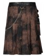 Punk Rave Black and Coffee Gothic Steampunk Print Skirt for Men