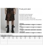 Punk Rave Black and Coffee Gothic Steampunk Print Skirt for Men