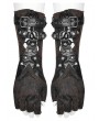 Punk Rave Black and Coffee Gothic Punk Metal Studded Gloves for Men