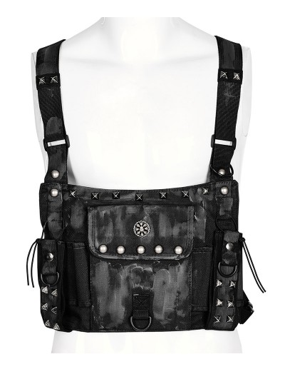 Punk Rave Black Gothic Punk Doomsday Functional Backbag